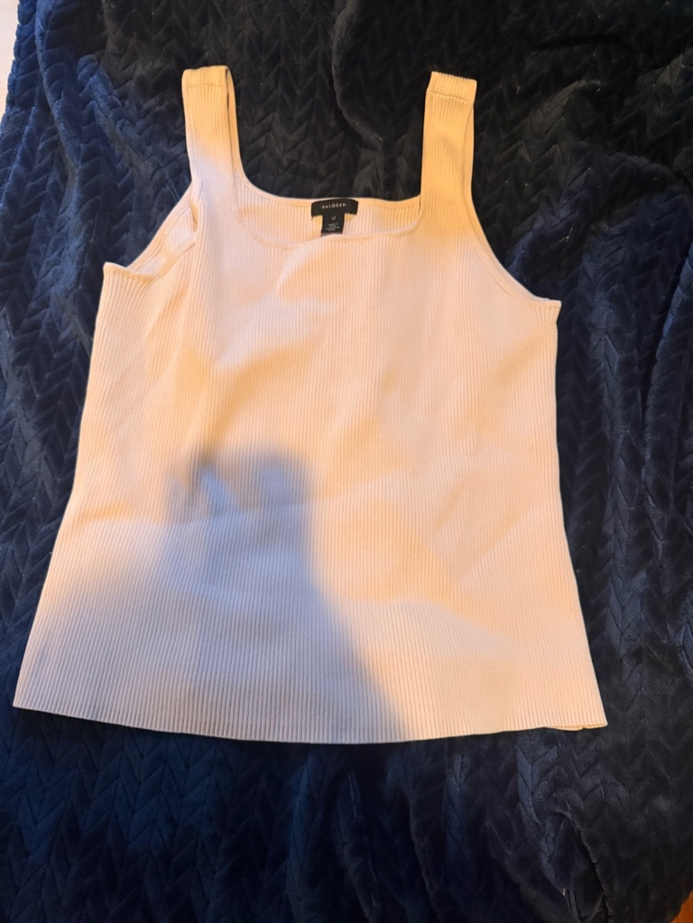 Halogen Soft Pink Ribbed Square-Neck Tank Top